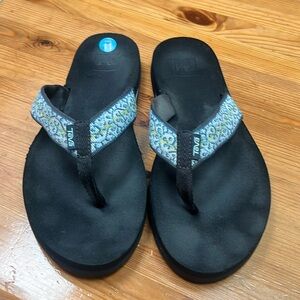 Teva Flip Flops Women's Size 11 Mush II Companera‎ Blue Sandals Beach Summer
